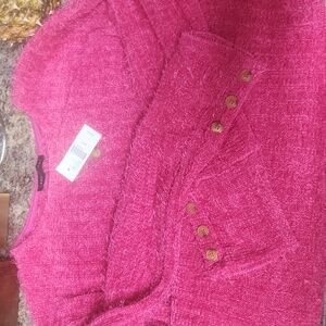 Pink sweater/shaggy Blouse size 10/12